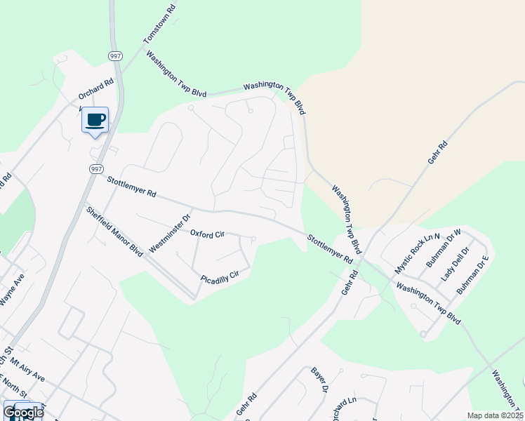 map of restaurants, bars, coffee shops, grocery stores, and more near 8796 Hillside Way in Waynesboro