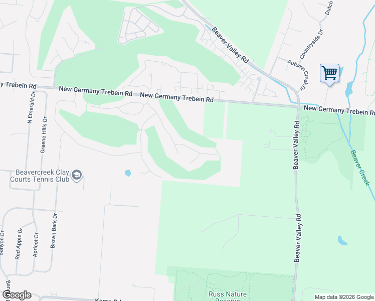 map of restaurants, bars, coffee shops, grocery stores, and more near 2455 Forest Oaks Drive in Beavercreek