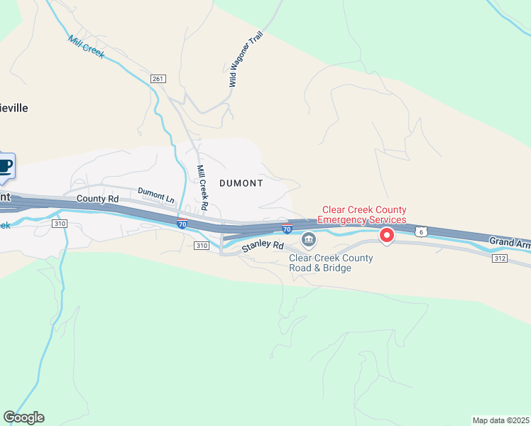 map of restaurants, bars, coffee shops, grocery stores, and more near 107 County Road 308 in Downieville-Lawson-Dumont