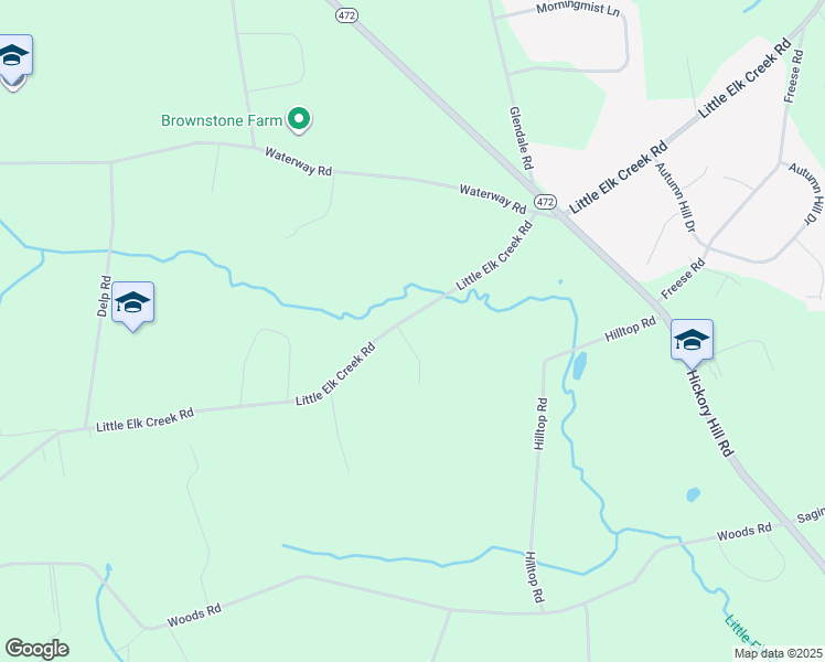 map of restaurants, bars, coffee shops, grocery stores, and more near 887 Little Elk Creek Road in Oxford