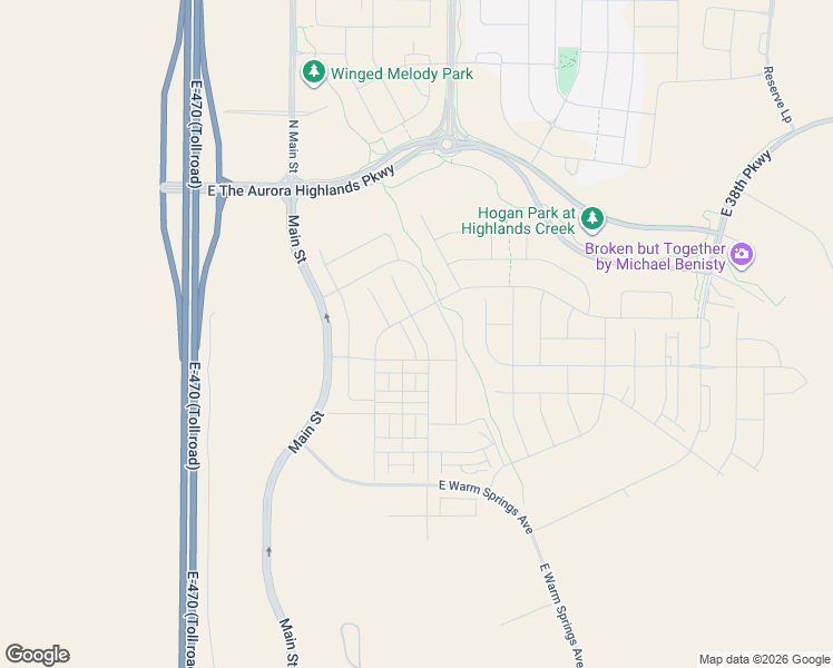 map of restaurants, bars, coffee shops, grocery stores, and more near 3469 North Duquesne Way in Aurora