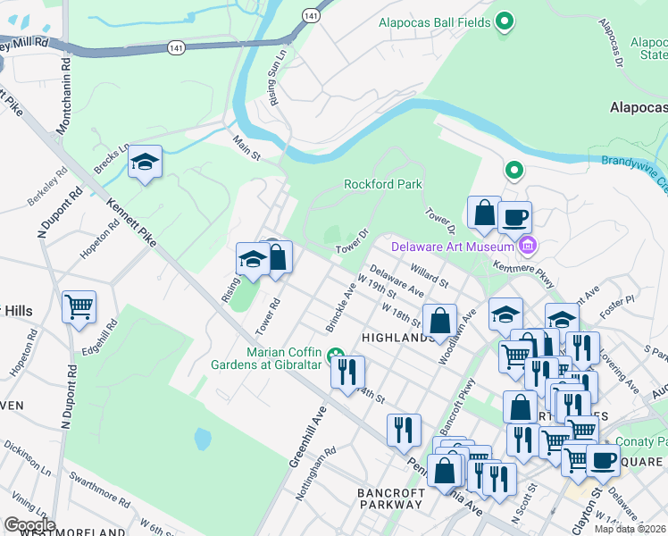 map of restaurants, bars, coffee shops, grocery stores, and more near 1808 Mount Salem Lane in Wilmington