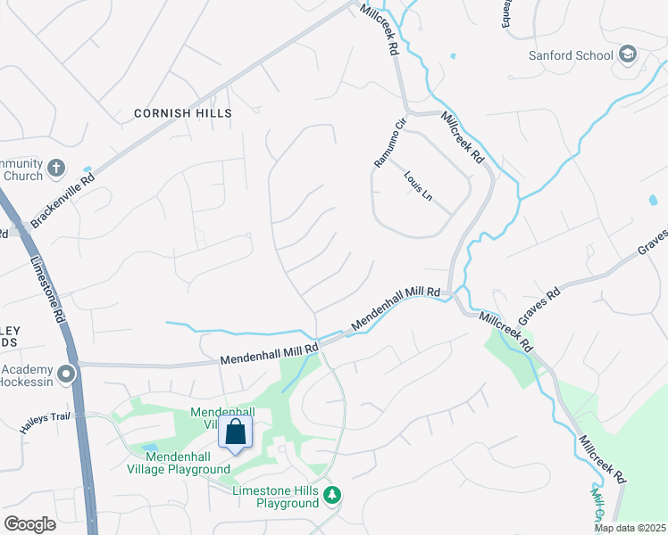 map of restaurants, bars, coffee shops, grocery stores, and more near 211 Cherry Blossom Place in Hockessin