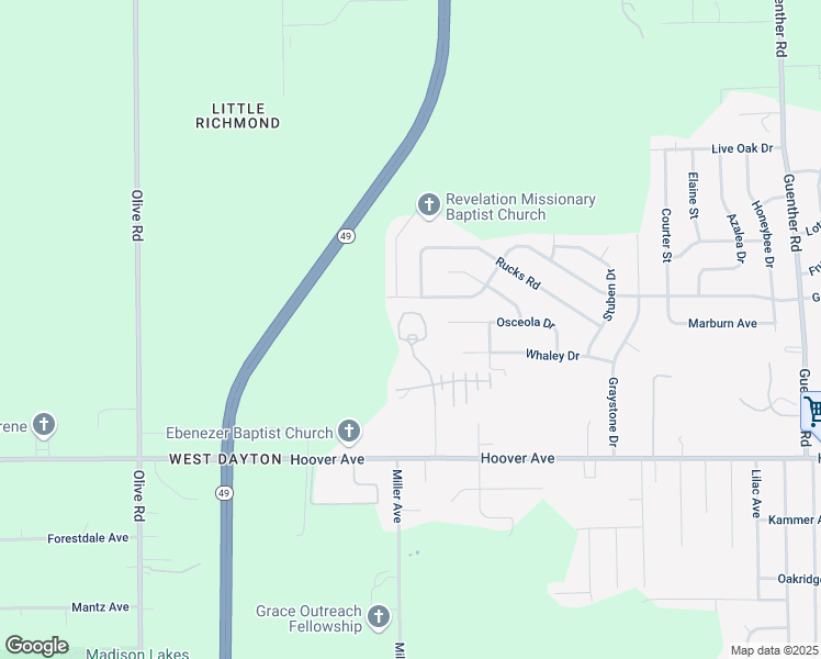 map of restaurants, bars, coffee shops, grocery stores, and more near 1300 Genesis Way in Dayton