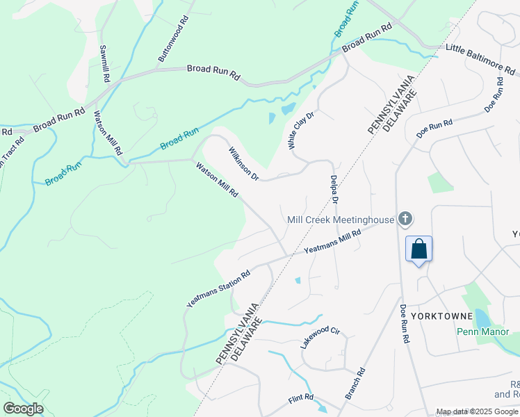 map of restaurants, bars, coffee shops, grocery stores, and more near 120 Watson Mill Road in Landenberg
