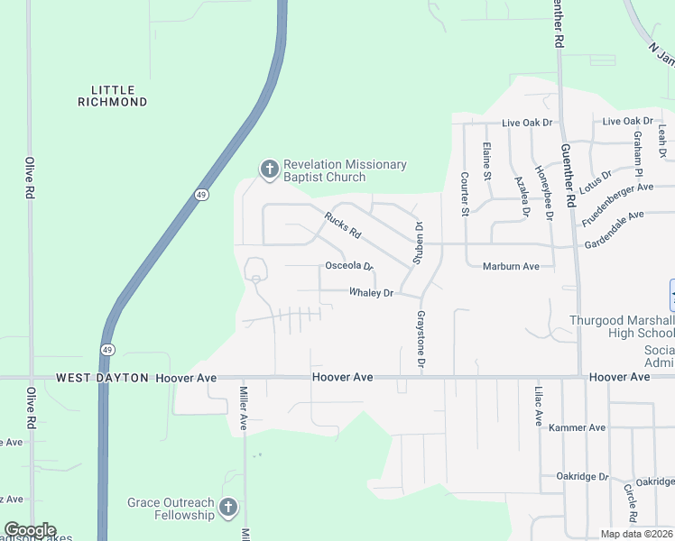 map of restaurants, bars, coffee shops, grocery stores, and more near 5186 Osceola Drive in Dayton