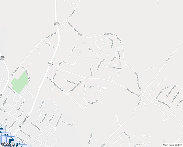 map of restaurants, bars, coffee shops, grocery stores, and more near 11405 Cross Fields Drive in Waynesboro