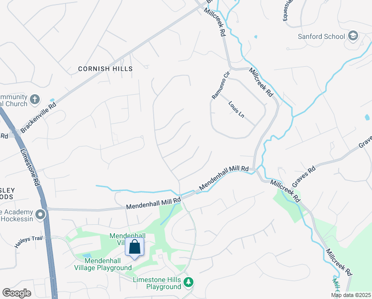 map of restaurants, bars, coffee shops, grocery stores, and more near 211 Cherry Blossom Place in Hockessin
