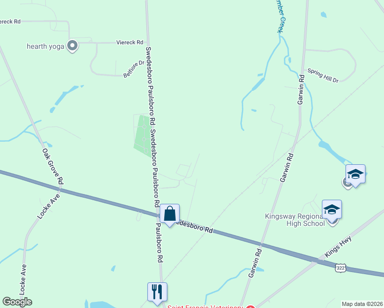 map of restaurants, bars, coffee shops, grocery stores, and more near 50 Gilchris Drive in Woolwich Township