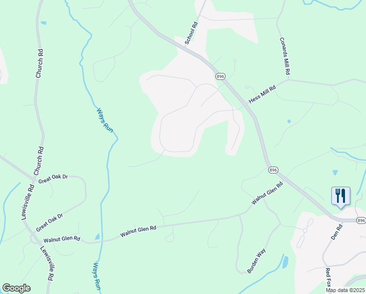 map of restaurants, bars, coffee shops, grocery stores, and more near 172 Mill House Drive in Lincoln University