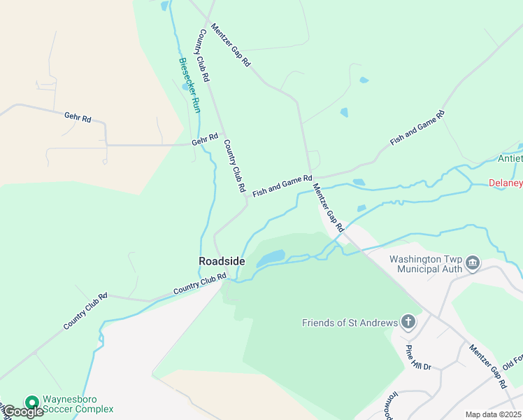 map of restaurants, bars, coffee shops, grocery stores, and more near 10988 Fish and Game Road in Waynesboro