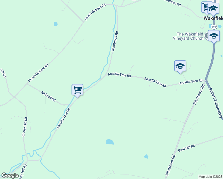 map of restaurants, bars, coffee shops, grocery stores, and more near 190 Arcadia Trce in Peach Bottom