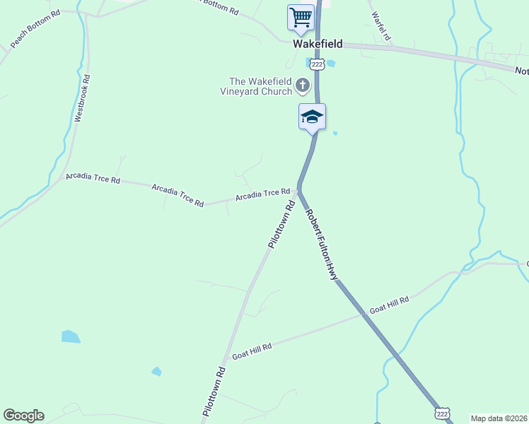 map of restaurants, bars, coffee shops, grocery stores, and more near 115 Arcadia Trce in Lancaster