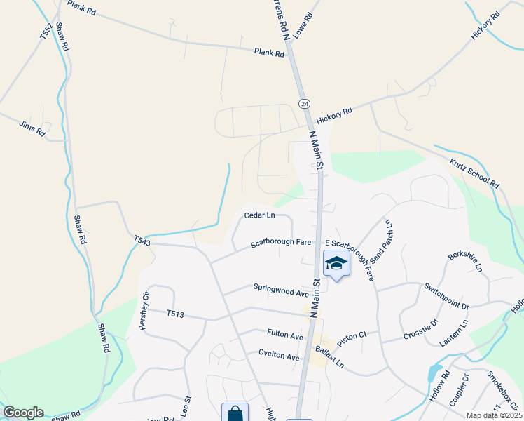 map of restaurants, bars, coffee shops, grocery stores, and more near 23 Cedar Lane in Stewartstown