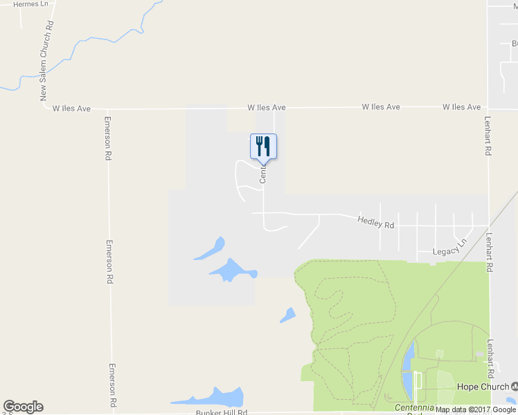 map of restaurants, bars, coffee shops, grocery stores, and more near 2705 Centennial Drive in Springfield