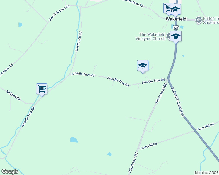 map of restaurants, bars, coffee shops, grocery stores, and more near 146 Arcadia Trce in Peach Bottom