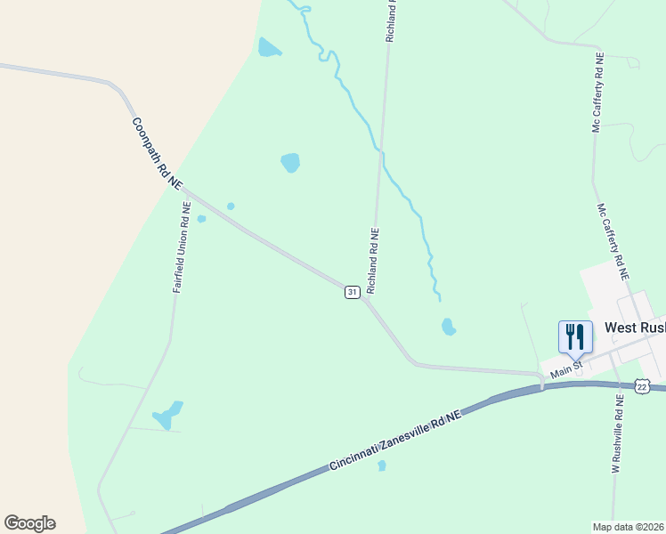 map of restaurants, bars, coffee shops, grocery stores, and more near 6904 Coonpath Road Northeast in Lancaster