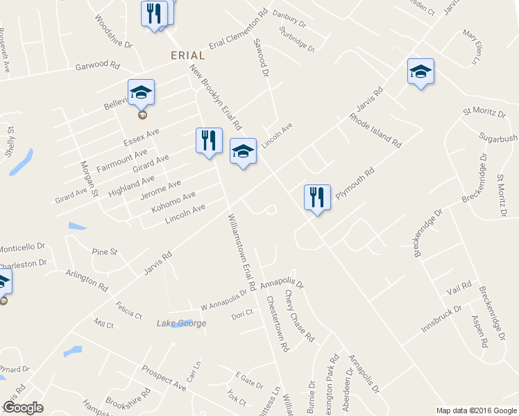 map of restaurants, bars, coffee shops, grocery stores, and more near 17 Cottage Gate Road in Gloucester Township