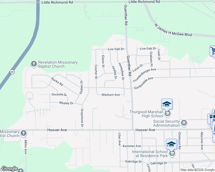 map of restaurants, bars, coffee shops, grocery stores, and more near 4889 Gardendale Avenue in Dayton