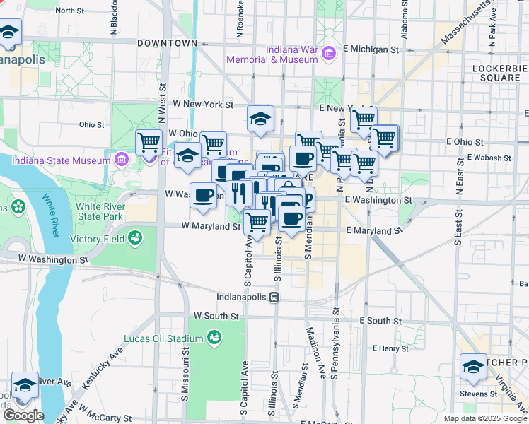 map of restaurants, bars, coffee shops, grocery stores, and more near in 