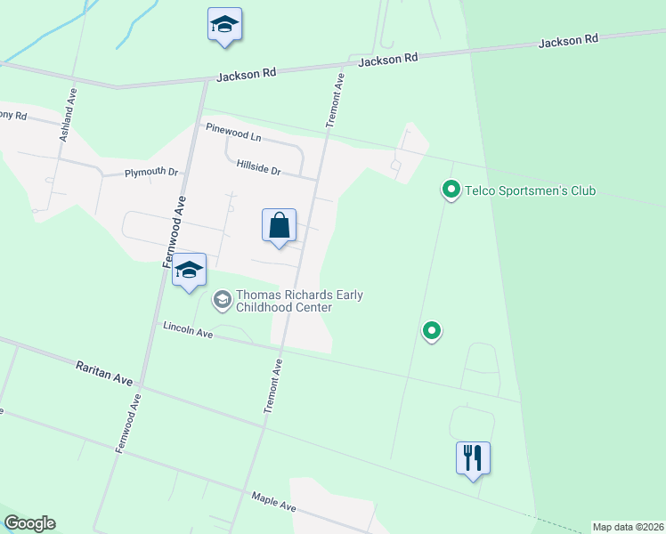 map of restaurants, bars, coffee shops, grocery stores, and more near 2322 Tremont Avenue in Waterford