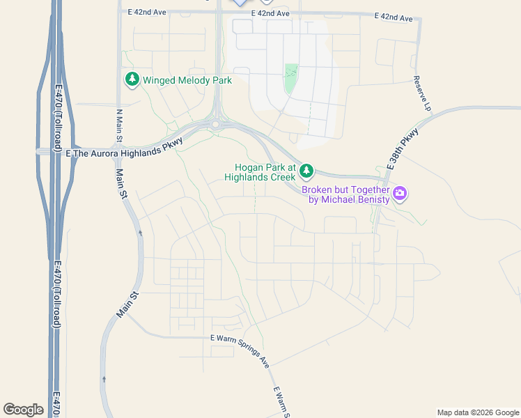 map of restaurants, bars, coffee shops, grocery stores, and more near 3375-3599 Harvest Road in Aurora