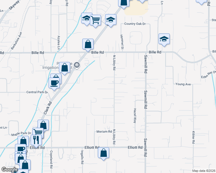 map of restaurants, bars, coffee shops, grocery stores, and more near 1393 Orput Lane in Paradise