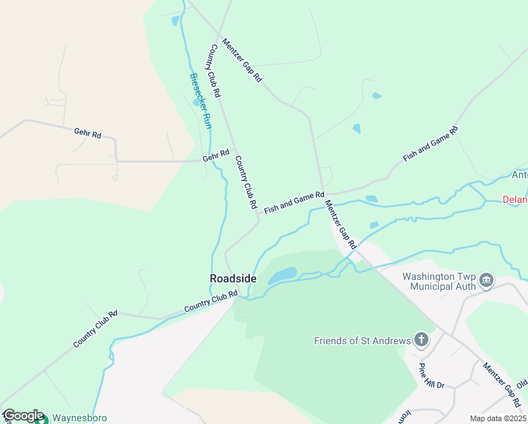 map of restaurants, bars, coffee shops, grocery stores, and more near 10988 Fish and Game Road in Waynesboro
