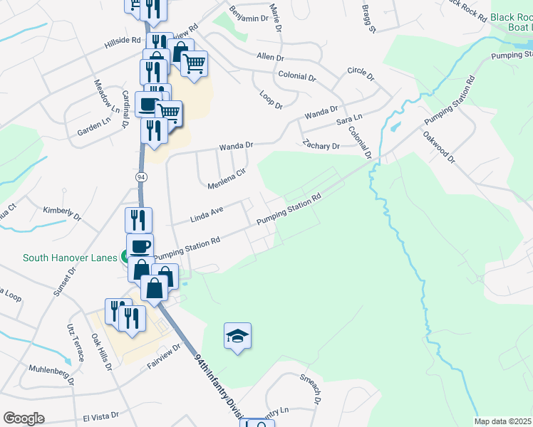 map of restaurants, bars, coffee shops, grocery stores, and more near 8 Forest View Terrace in Hanover