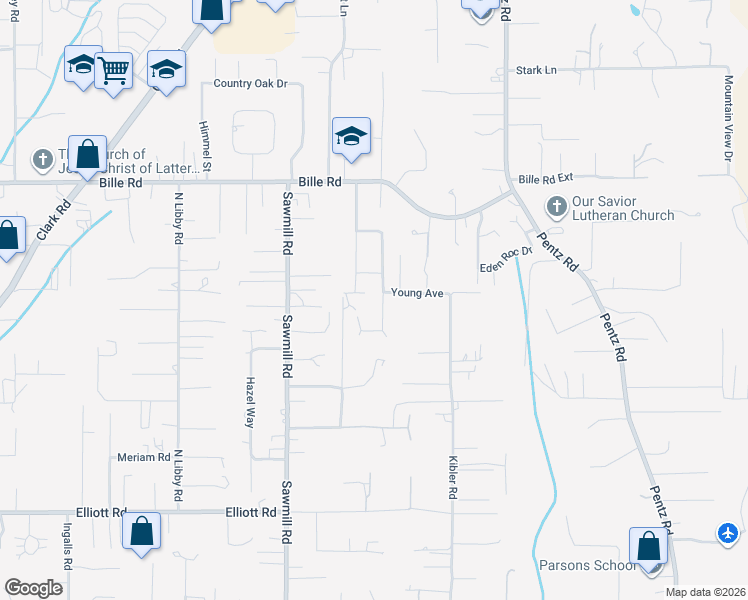map of restaurants, bars, coffee shops, grocery stores, and more near in Paradise