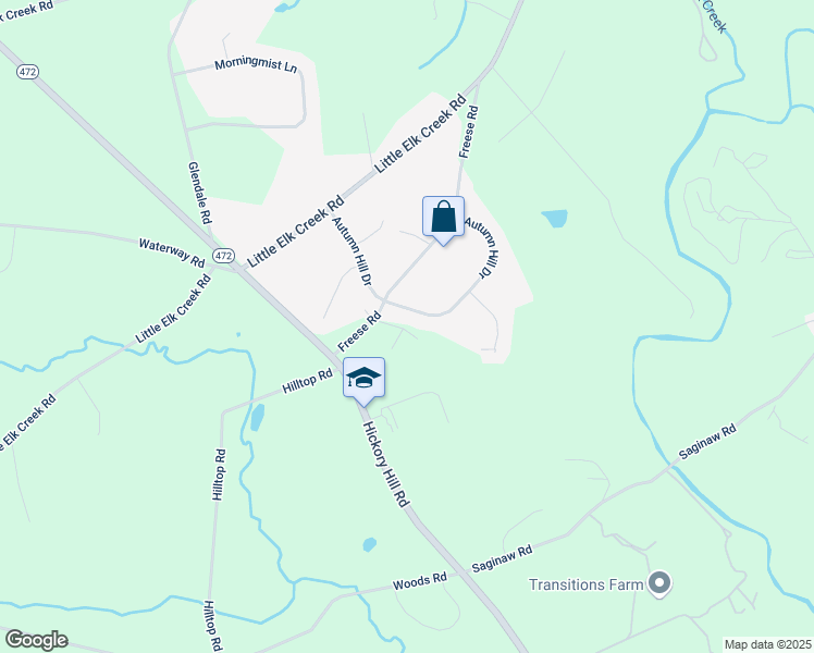 map of restaurants, bars, coffee shops, grocery stores, and more near 306 Autumn Hill Drive in Oxford