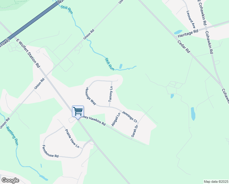 map of restaurants, bars, coffee shops, grocery stores, and more near 116 Tammy Lane in East Greenwich Township