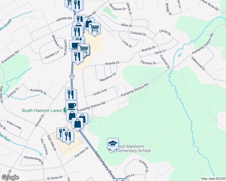 map of restaurants, bars, coffee shops, grocery stores, and more near 16 Kent Drive in Hanover