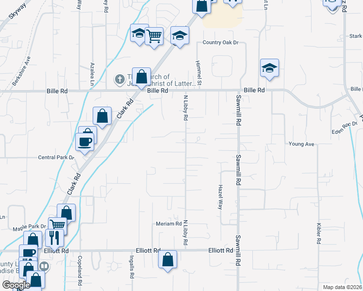 map of restaurants, bars, coffee shops, grocery stores, and more near 1393 Orput Lane in Paradise