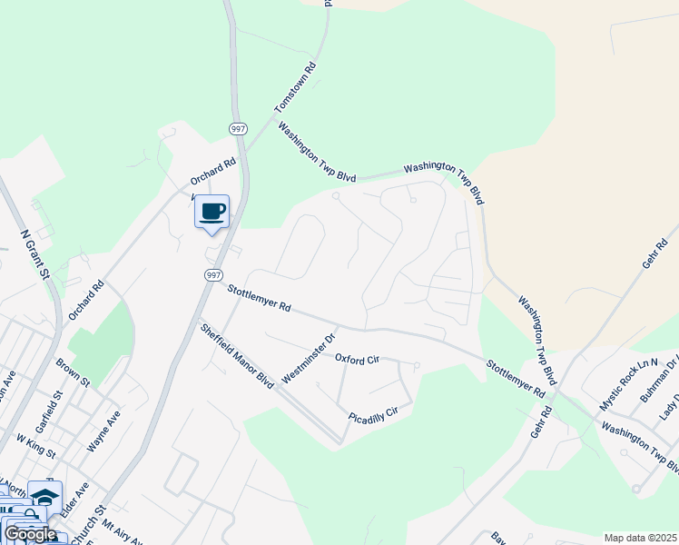 map of restaurants, bars, coffee shops, grocery stores, and more near 10309 Hunters Ridge Drive in Waynesboro