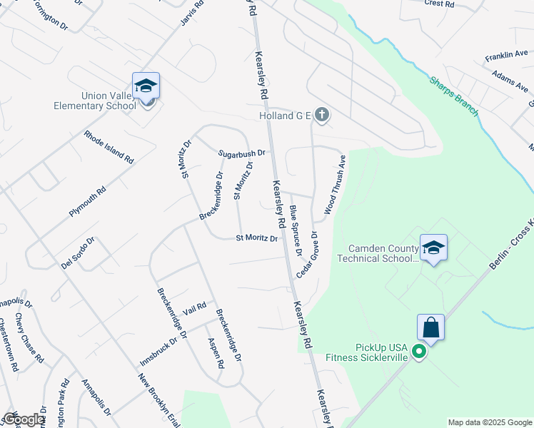 map of restaurants, bars, coffee shops, grocery stores, and more near 6 Persia Court in Sicklerville