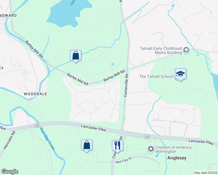 map of restaurants, bars, coffee shops, grocery stores, and more near 1 Berkshire Court in Wilmington