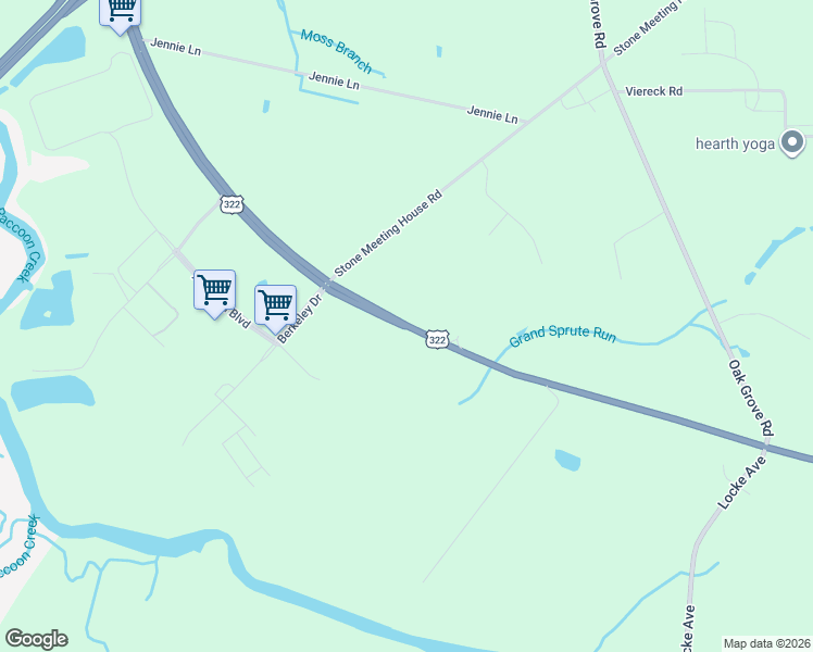 map of restaurants, bars, coffee shops, grocery stores, and more near 2263 U.S. 322 in Swedesboro