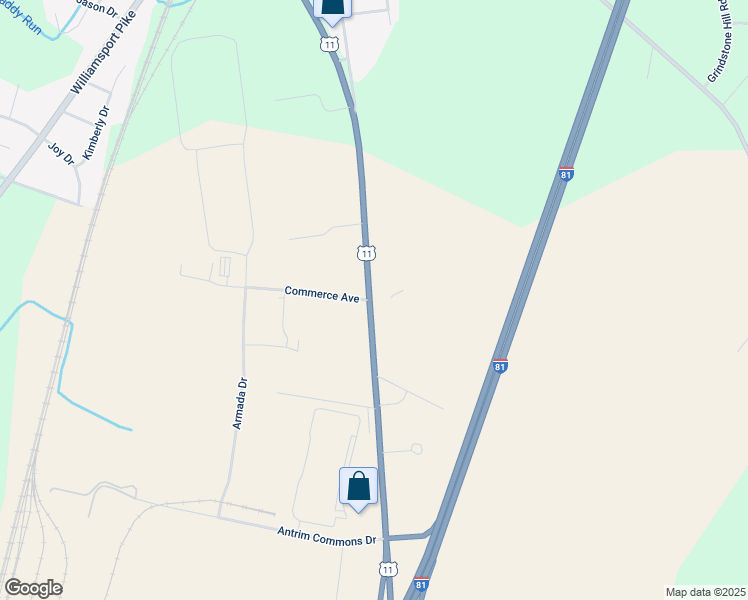 map of restaurants, bars, coffee shops, grocery stores, and more near 12316 Molly Pitcher Highway in Greencastle