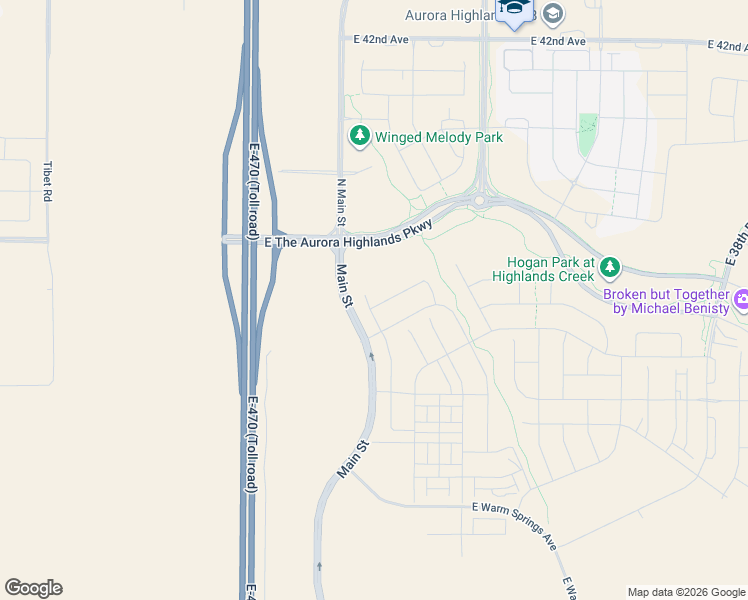 map of restaurants, bars, coffee shops, grocery stores, and more near 3072-3298 Gun Club Road in Aurora