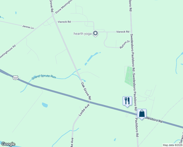 map of restaurants, bars, coffee shops, grocery stores, and more near 25 Willow Pond Court in Woolwich Township