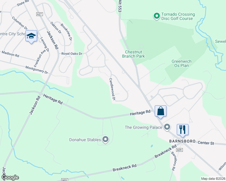 map of restaurants, bars, coffee shops, grocery stores, and more near 76 Candlewood Drive in Mantua Township