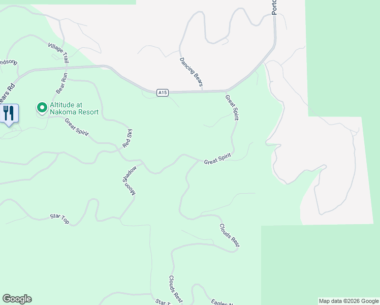 map of restaurants, bars, coffee shops, grocery stores, and more near Great Spirit in Portola