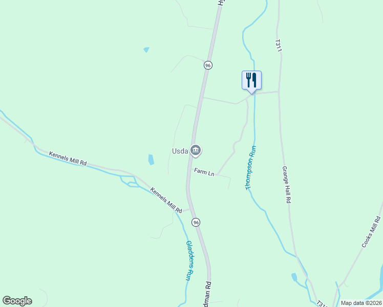 map of restaurants, bars, coffee shops, grocery stores, and more near Hyndman Road in Hyndman