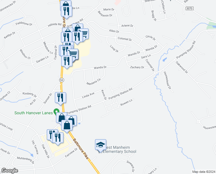 map of restaurants, bars, coffee shops, grocery stores, and more near 76 Forest View Terrace in Hanover