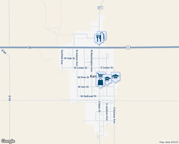 map of restaurants, bars, coffee shops, grocery stores, and more near 130 North Washington Avenue in Kensington