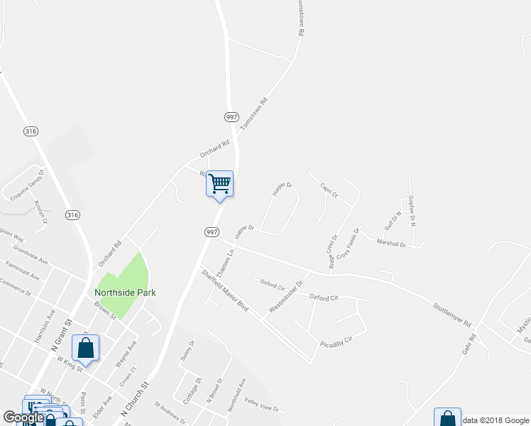 map of restaurants, bars, coffee shops, grocery stores, and more near 8930 Harper Drive in Waynesboro