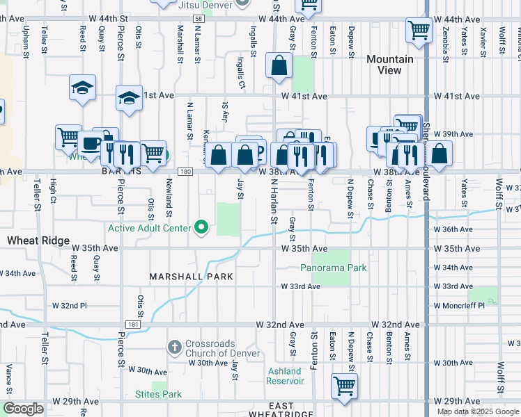map of restaurants, bars, coffee shops, grocery stores, and more near in 