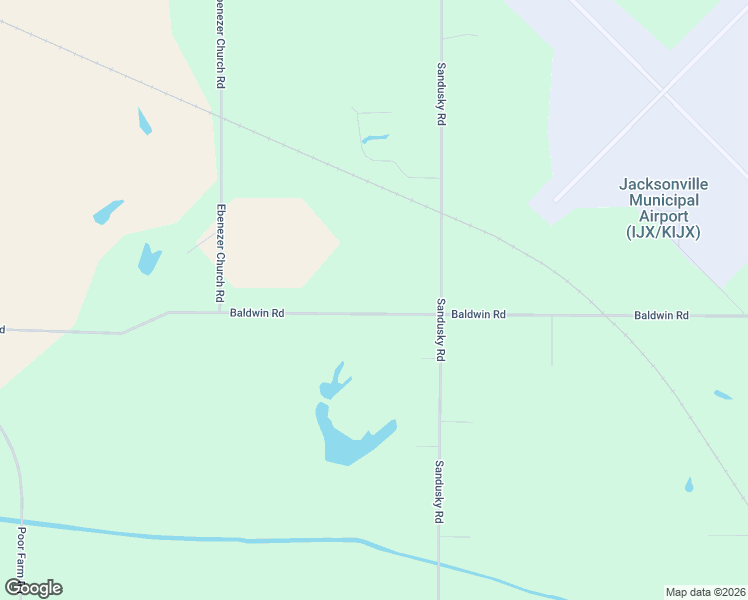map of restaurants, bars, coffee shops, grocery stores, and more near 1882 Baldwin Road in Jacksonville