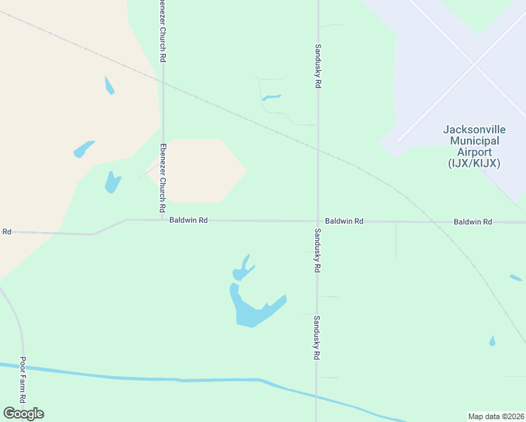 map of restaurants, bars, coffee shops, grocery stores, and more near 1838-1878 Baldwin Road in Jacksonville